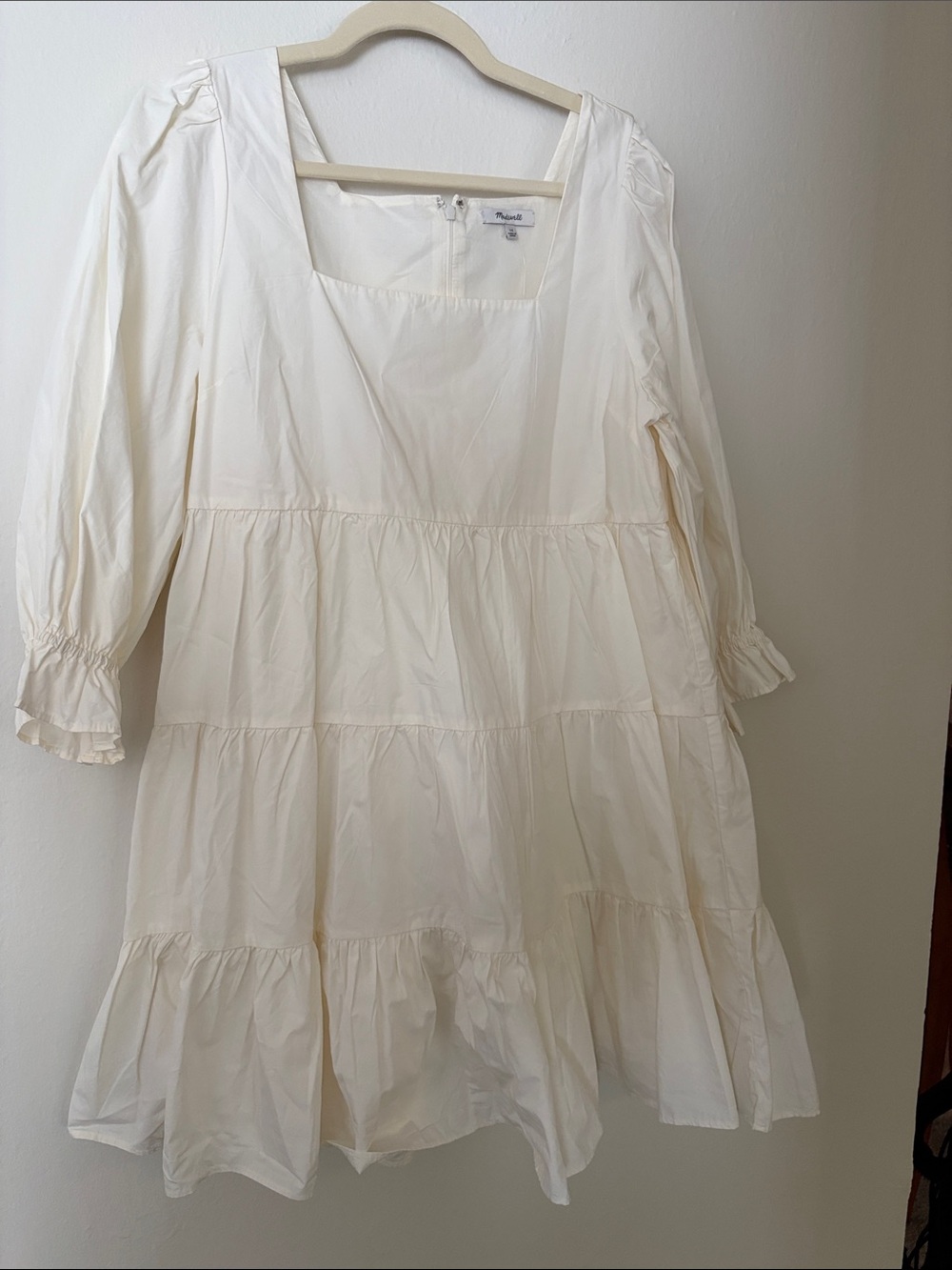 Madewell Cream Square-Neck Dress